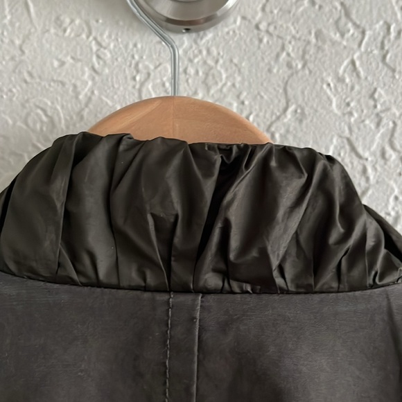 Banana Republic olive drab ruffle trench coat - Picture 12 of 12